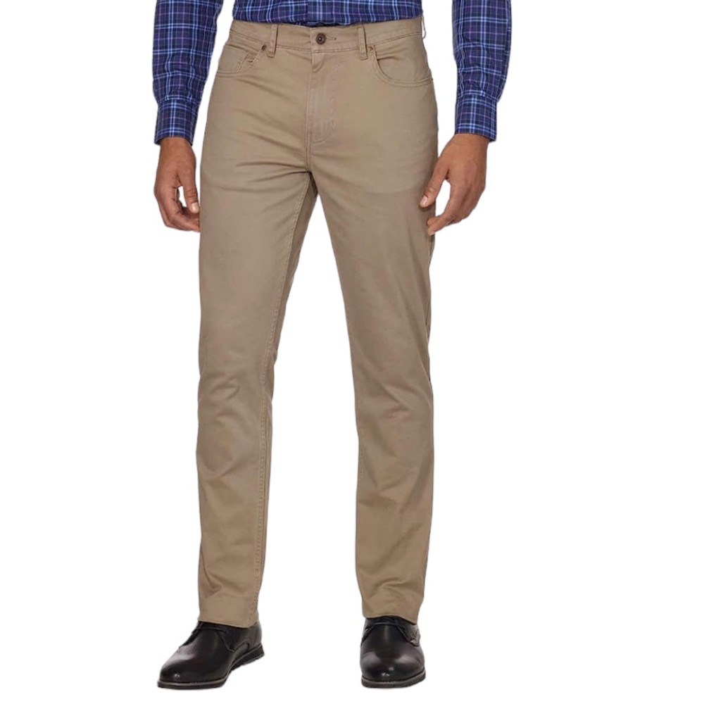DKNY Men's Brushed Bedford Slim Straight Twill Pant